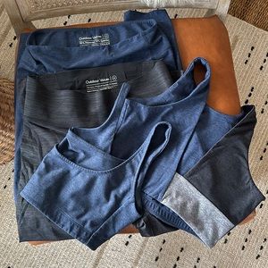 Outdoor Voices Bundle: 2 Leggings + 2 Sports bra Tops